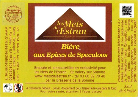 Etiquette BRASSERIE DE LA SOMME 72