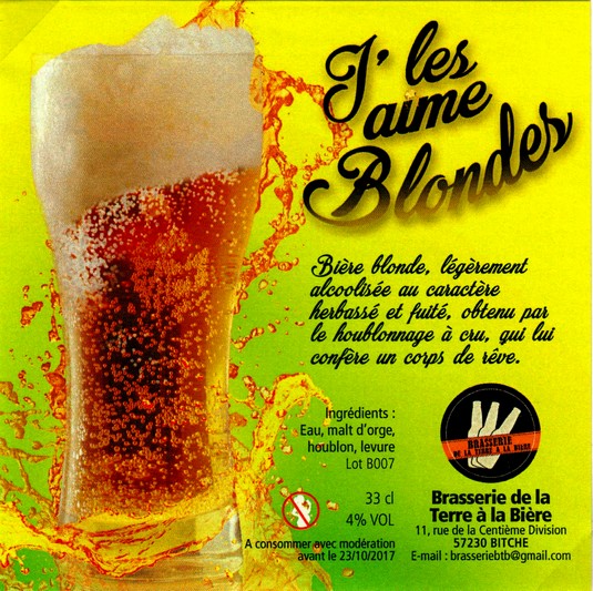 etiquette BRASSERIE DE LA TERRE A LA BIERE 01