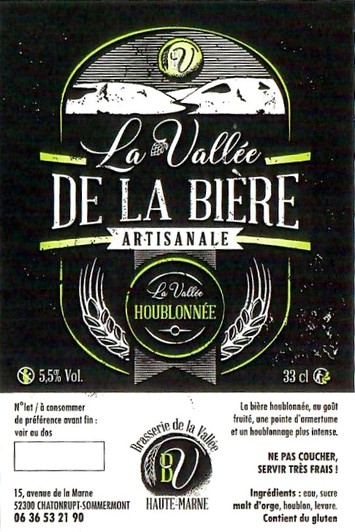 Etiquette BRASSERIE DE LA VALLEE 52 02