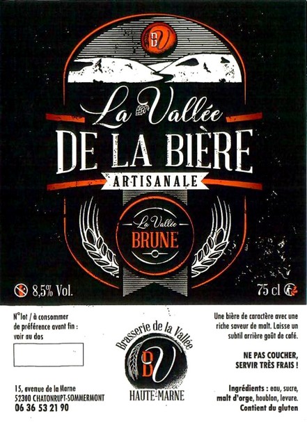 Etiquette BRASSERIE DE LA VALLEE 52 05