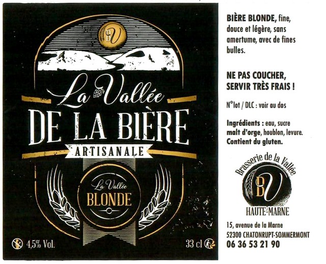 Etiquette BRASSERIE DE LA VALLEE 52 09
