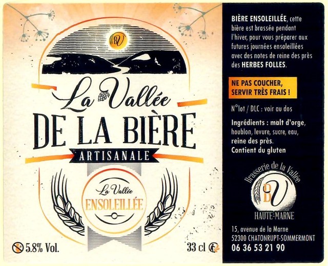 Etiquette BRASSERIE DE LA VALLEE 52 13