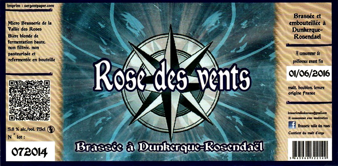 etiquette BRASSERIE DE LA VALLEE DES ROSES 05