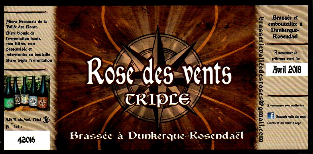 etiquette BRASSERIE DE LA VALLEE DES ROSES 06