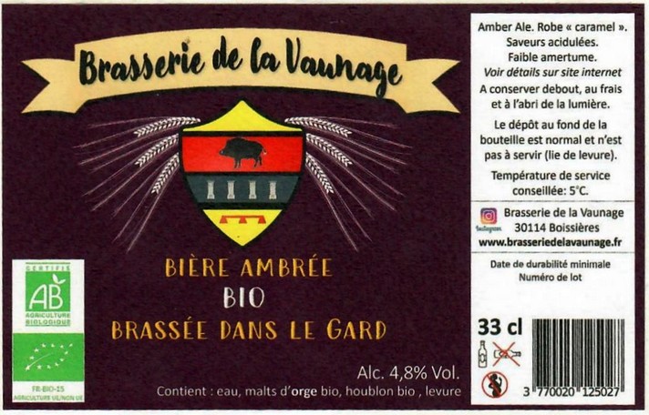 Etiquette BRASSERIE DE LA VAUNAGE 03