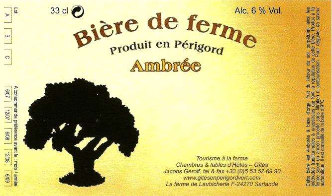 etiquette BRASSERIE DE LAUBICHERIE 07