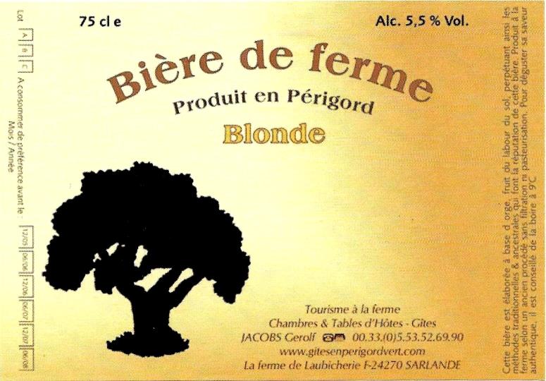 etiquette BRASSERIE DE LAUBICHERIE 08