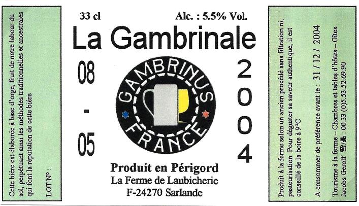 etiquette BRASSERIE DE LAUBICHERIE 12