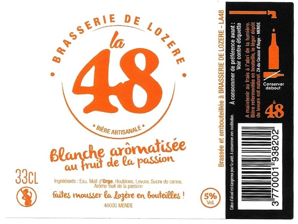 etiquette BRASSERIE DE LOZERE 40