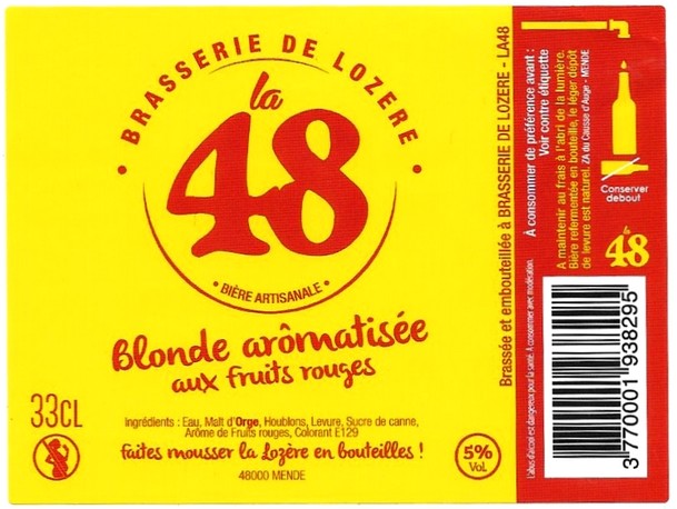 etiquette BRASSERIE DE LOZERE 41