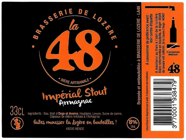 etiquette BRASSERIE DE LOZERE 44