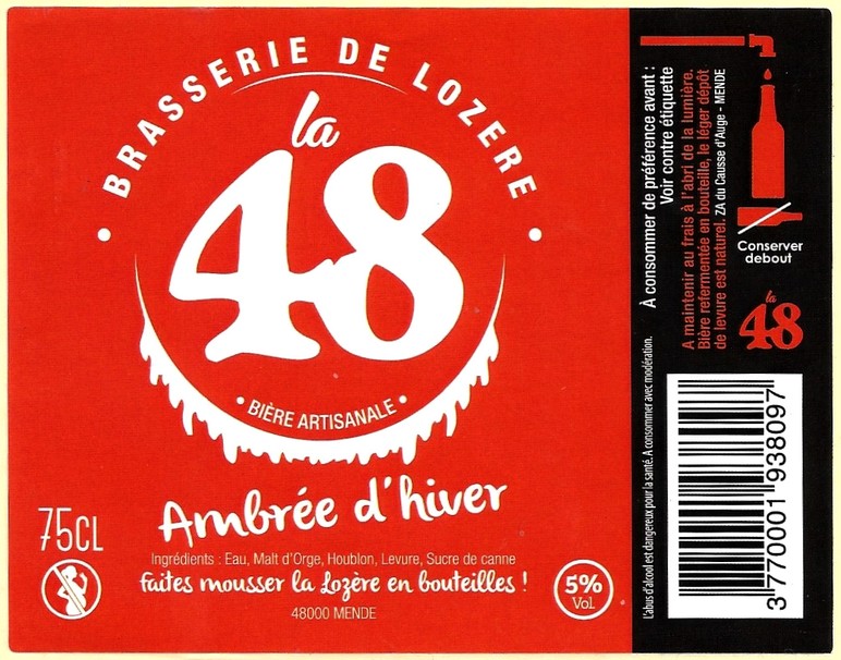 etiquette BRASSERIE DE LOZERE 47