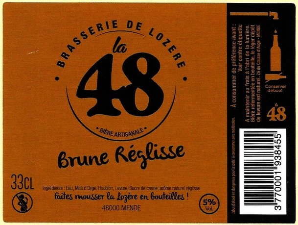 etiquette BRASSERIE DE LOZERE 48