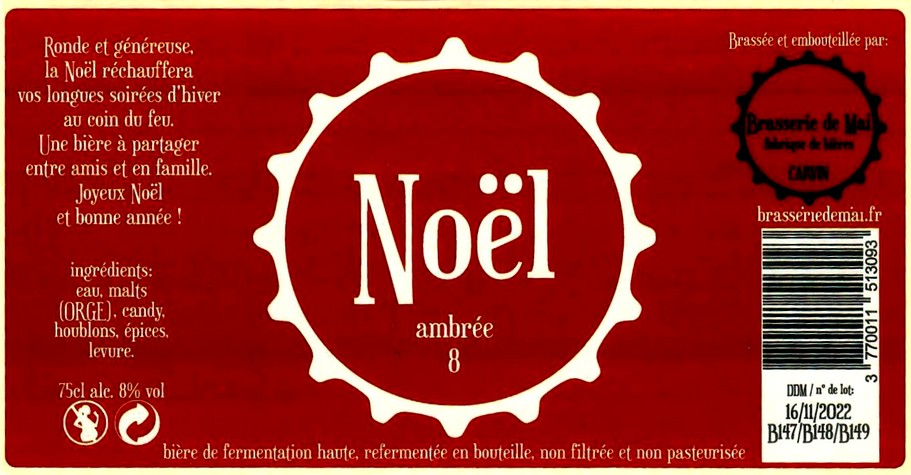 etiquette BRASSERIE DE MAI 18