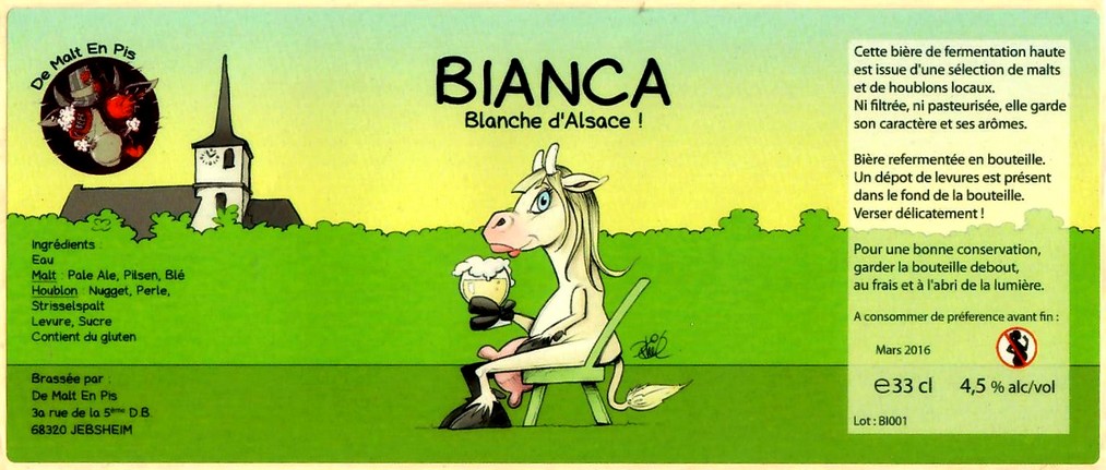 Etiquette BRASSERIE DE MALT EN PIS 16