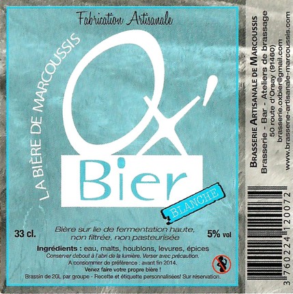 Etiquette BRASSERIE DE MARCOUSSIS 06