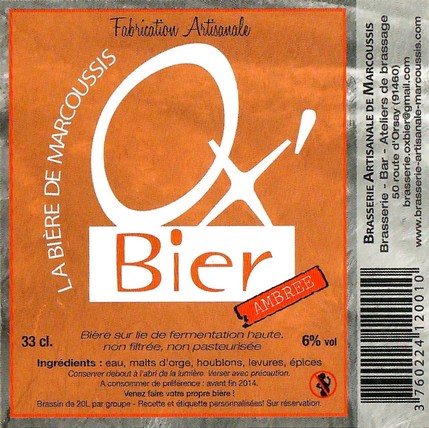 Etiquette BRASSERIE DE MARCOUSSIS 09