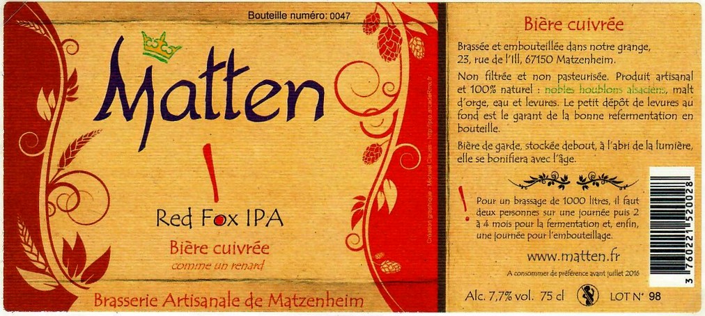 etiquette BRASSERIE DE MATZENHEIM 08
