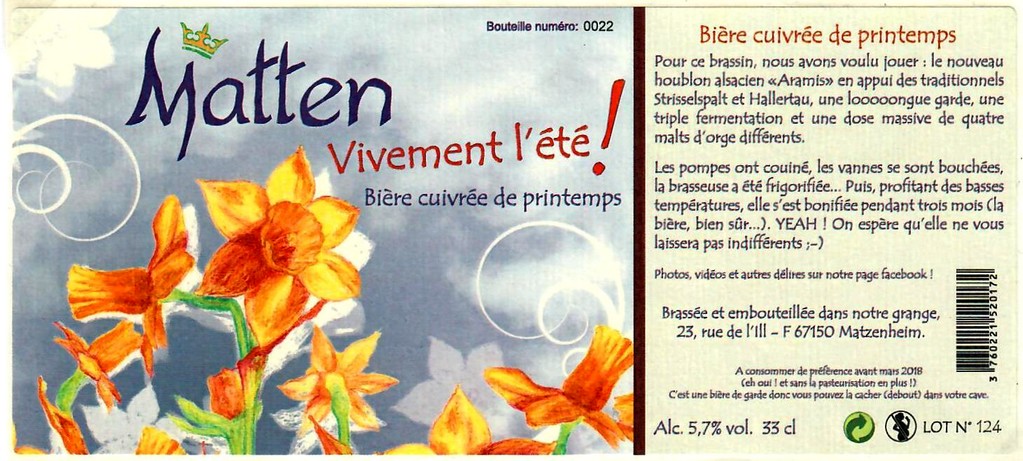 etiquette BRASSERIE DE MATZENHEIM 17