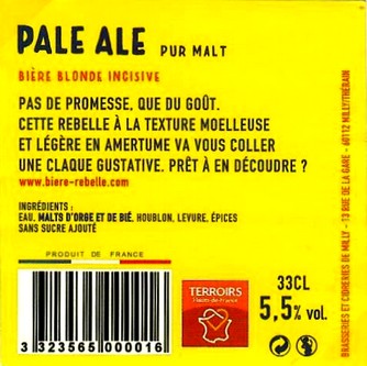 etiquette BRASSERIE DE MILLY 29 BIS