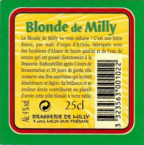 Etiquette BRASSERIE DE MILLY 42B
