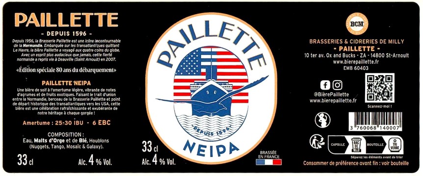 Etiquette BRASSERIE DE MILLY 48