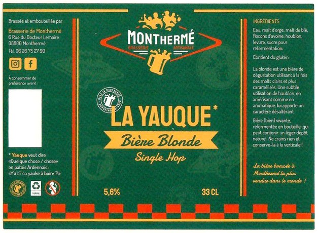 Etiquette BRASSERIE DE MONTHERME 10