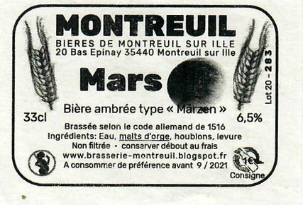 Etiquette BRASSERIE DE MONTREUIL SUR ILLE 43