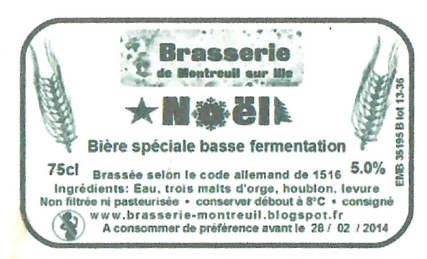 Etiquette BRASSERIE DE MONTREUIL SUR ILLE 50