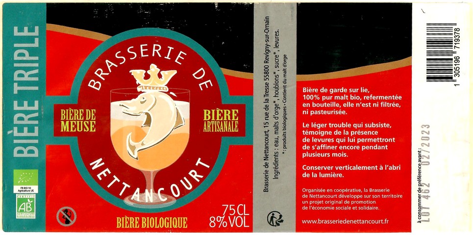 Etiquette BRASSERIE DE NETTANCOURT 07