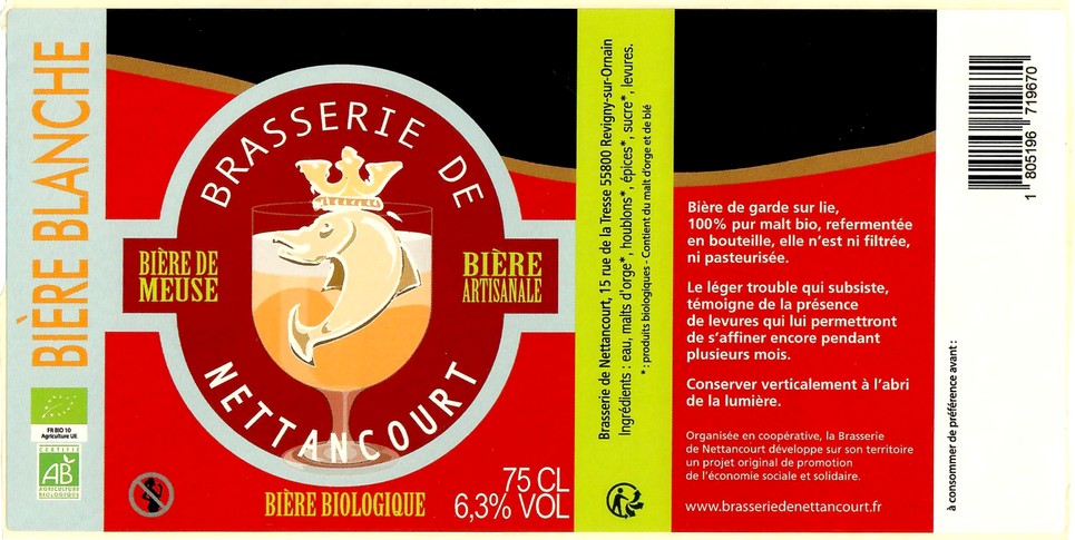 Etiquette BRASSERIE DE NETTANCOURT 08