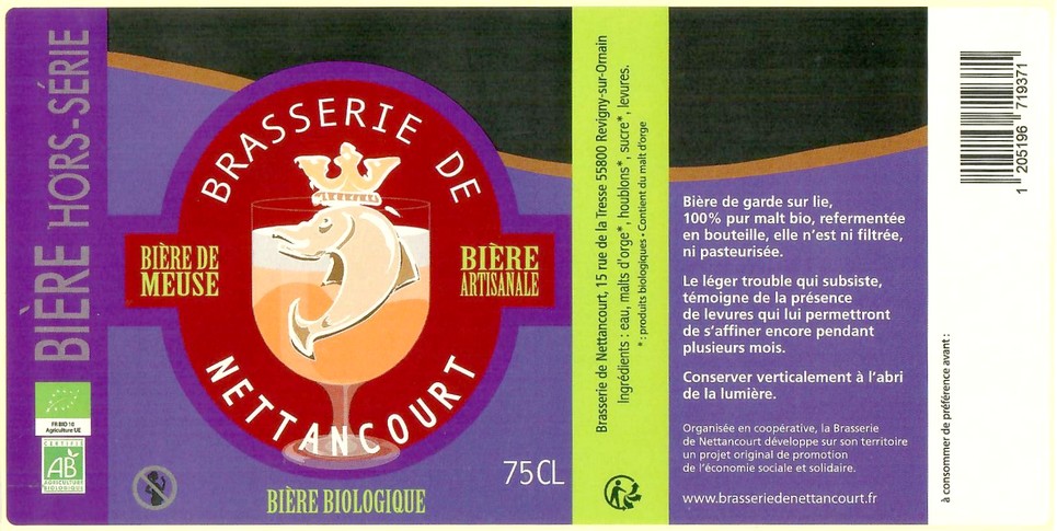 Etiquette BRASSERIE DE NETTANCOURT 15