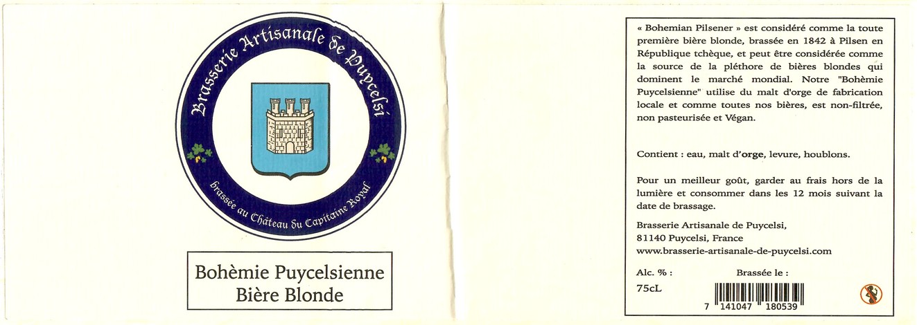 Etiquette BRASSERIE DE PUYCELSI 01