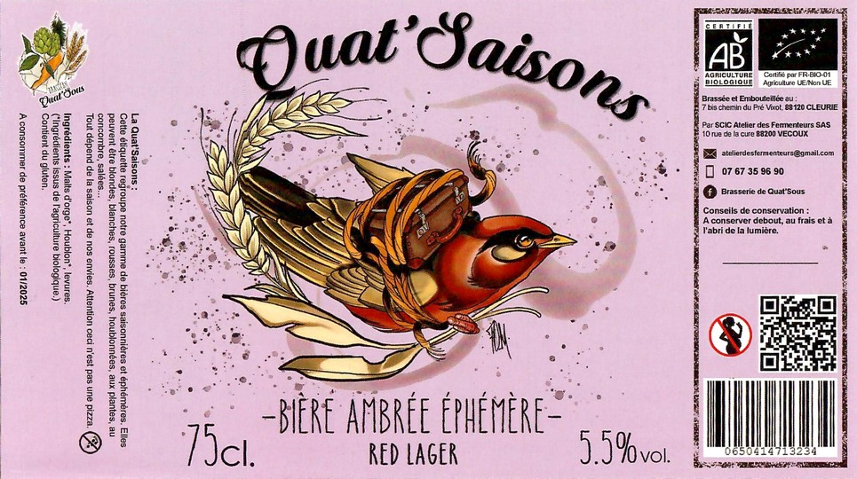 Etiquette BRASSERIE DE QUAT'SOUS 12