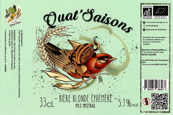 Etiquette BRASSERIE DE QUAT'SOUS 14