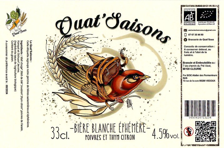 Etiquette BRASSERIE DE QUAT'SOUS 16