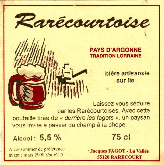 etiquette BRASSERIE DE RARECOURT 02