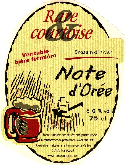 etiquette BRASSERIE DE RARECOURT 08