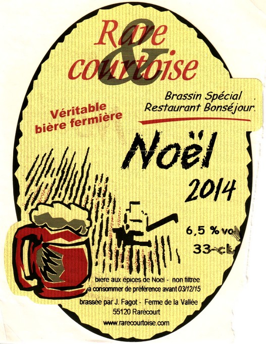 etiquette BRASSERIE DE RARECOURT 13