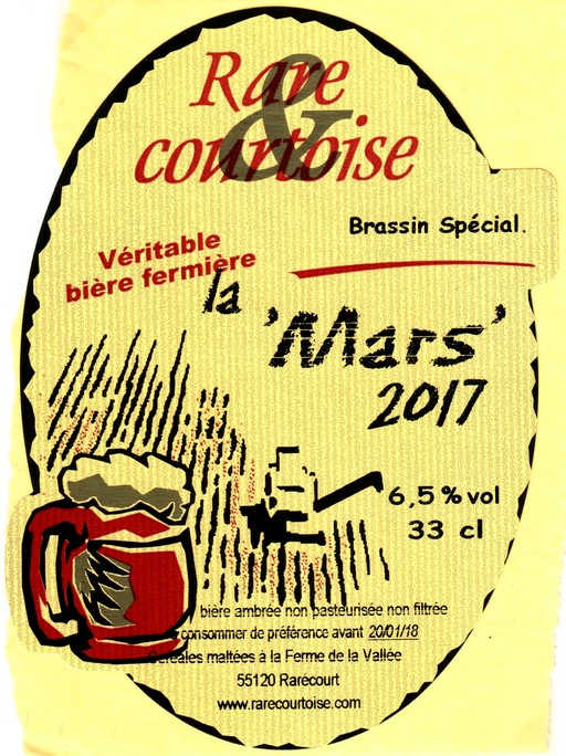 etiquette BRASSERIE DE RARECOURT 17