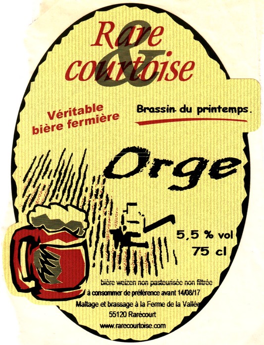 etiquette BRASSERIE DE RARECOURT 18