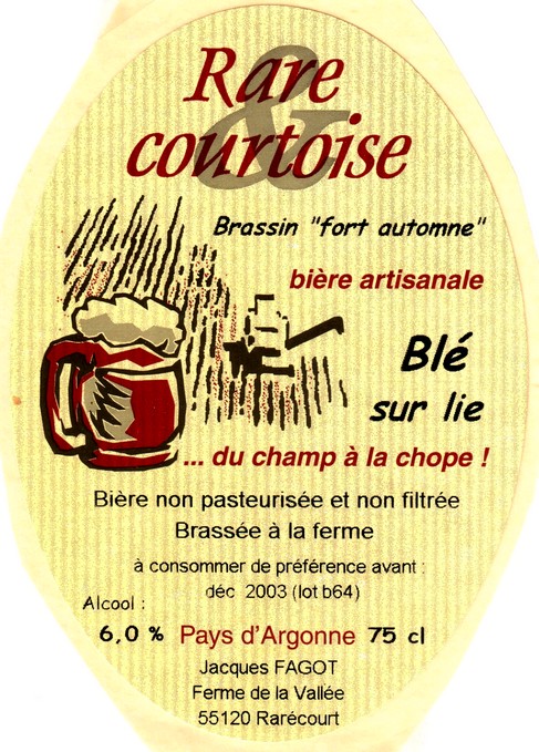 etiquette BRASSERIE DE RARECOURT 21