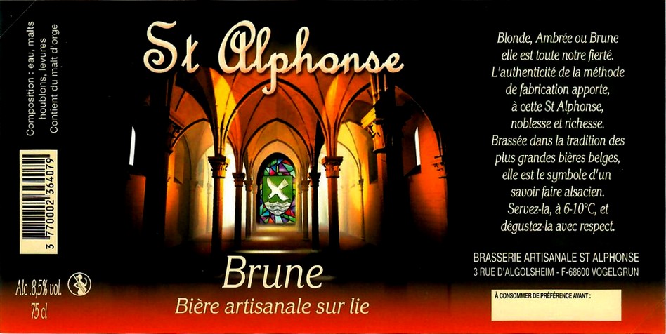 etiquette BRASSERIE SAINT ALPHONSE 14