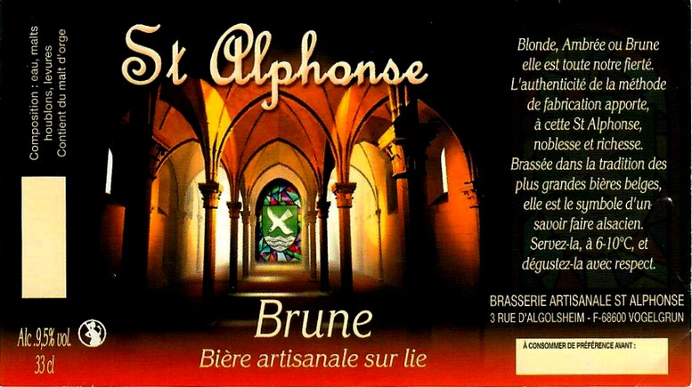 etiquette BRASSERIE SAINT ALPHONSE 18