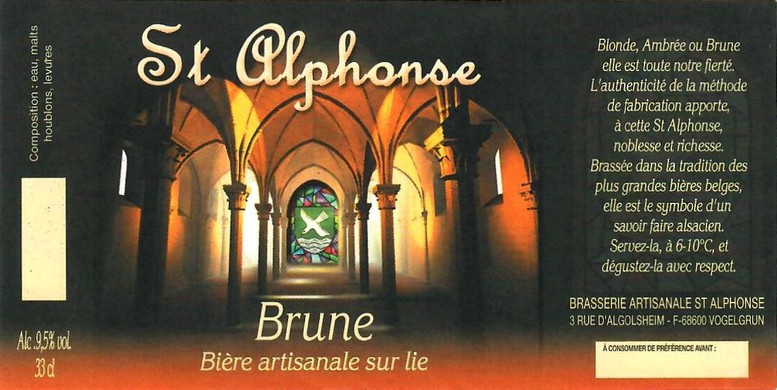 etiquette BRASSERIE SAINT ALPHONSE 19