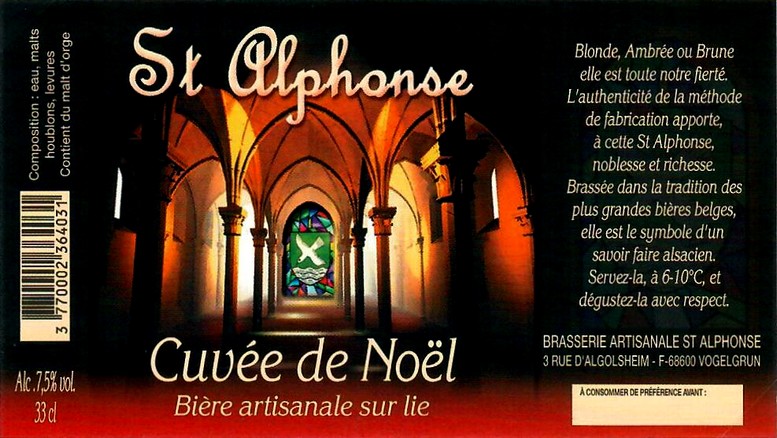 etiquette BRASSERIE SAINT ALPHONSE 20