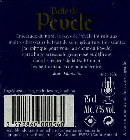 etiquette BRASSERIE DE SAINT AMAND 07 BIS