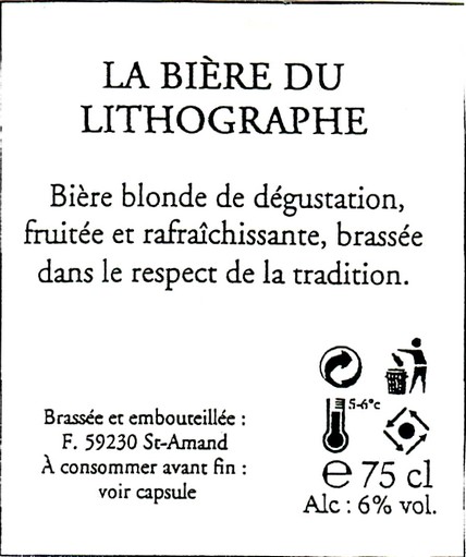 etiquette BRASSERIE DE SAINT AMAND 16 BIS