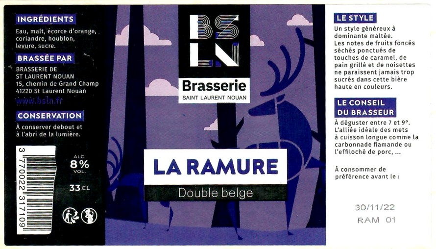 Etiquette BRASSERIE DE SAINT LAURENT NOUAN 05