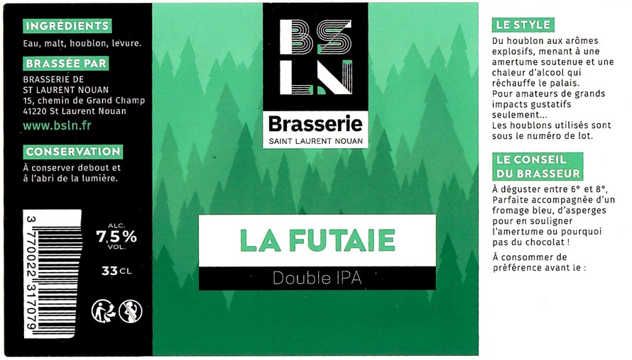 Etiquette BRASSERIE DE SAINT LAURENT NOUAN 09